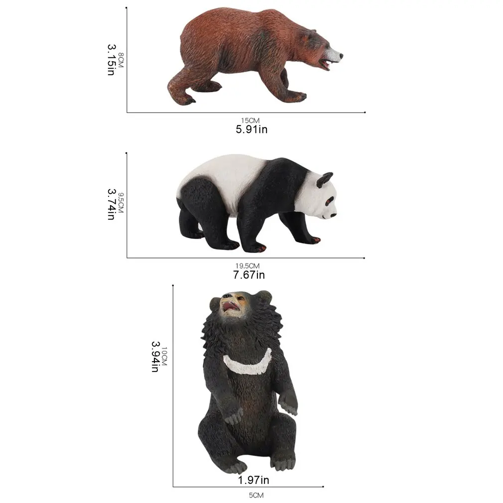 

Large Simulation Bear/Panda Model Ornament Wild Animal Solid Static Hand-made Ornament Animal Model Toy For Children