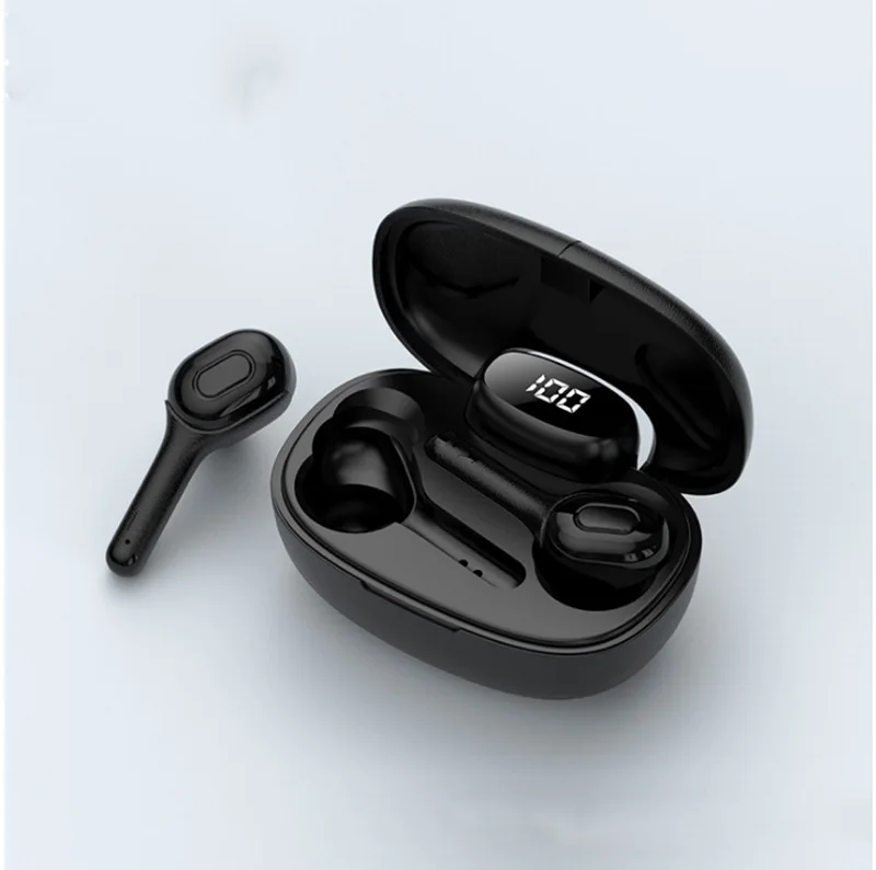 black Bluetooth гарнитура, игровая гарнитура, беспроводные наушники, bluetooth наушники, наушники, fone de ouvido TWS Светодиодный дисплей питания - Цвет: black