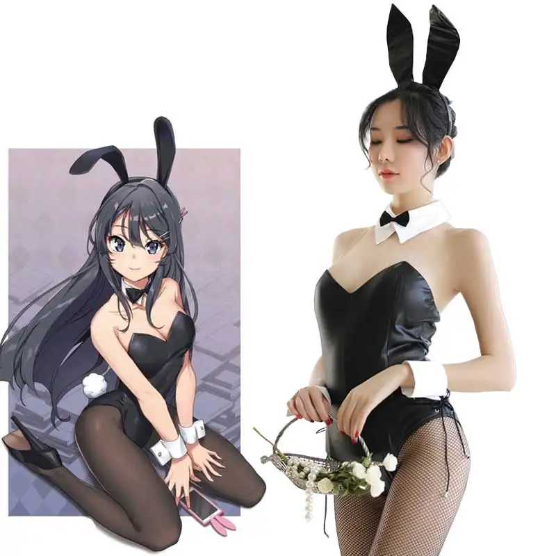 Seishun Buta Yarou wa Bunny Girl Senpai no Yume wo Minai Косплей Хэллоуин костюм для девочек сексуальный милый кролик из искусственной кожи кролик seishun buta yarou wa bunny girl senpai