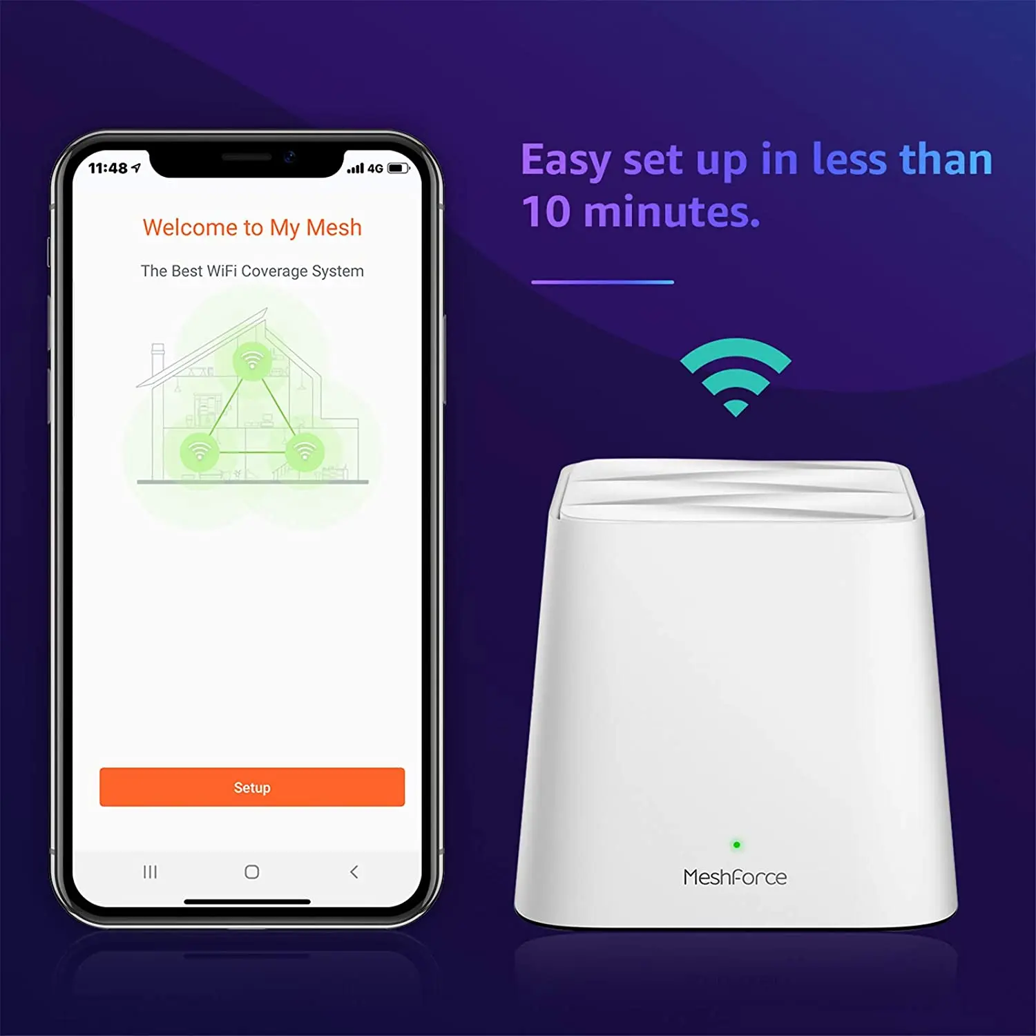 Wi-Fi-роутер MeshForce M1 AC1200 двухдиапазонный для всего дома сетка с Wi-Fi покрытием