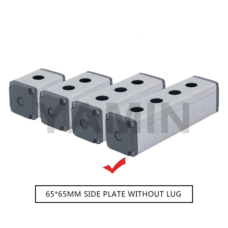 65MM 4 Hole 16/19/22mm Aluminium Alloy Protective Box For Metal Push Button Switch IP67 Waterproof Industrial 12/3/4 Holes Single Row - Цвет: 65MM 4 Hole