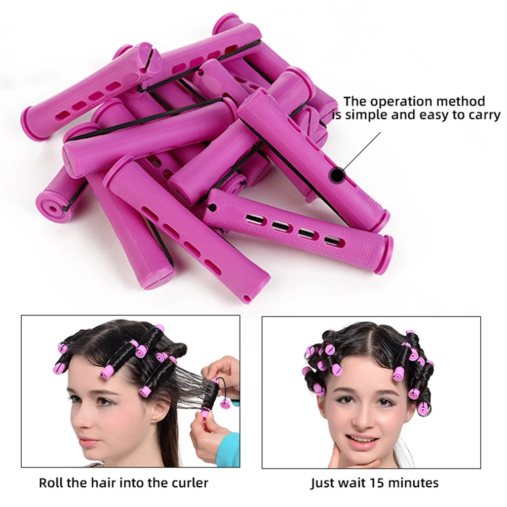 

New 24 Pcs Hair Rollers Hair Curlers Hair Perm Rods with Lid Hair Curlers Curly Hair Tool DIY Hair Style Tool Cold Ironing Bars