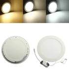Потолочный Встраиваемый светодиодный светильник с сеткой, бесплатная доставка, 3-25 Вт, теплый белыйнатуральный белыйхолодный белый, тонкая круглая световая панель с приводом