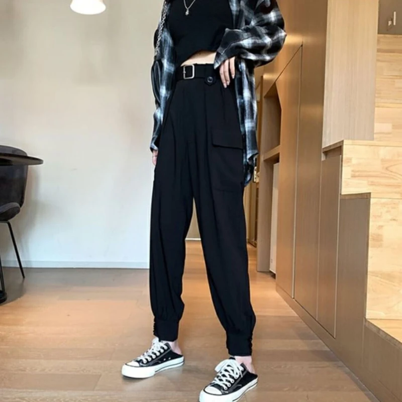 

Korean Version of The 2021 Autumn New Loose Thin High-waist Trousers Workwear Casual Trousers Solid Color All-match Women's Pant