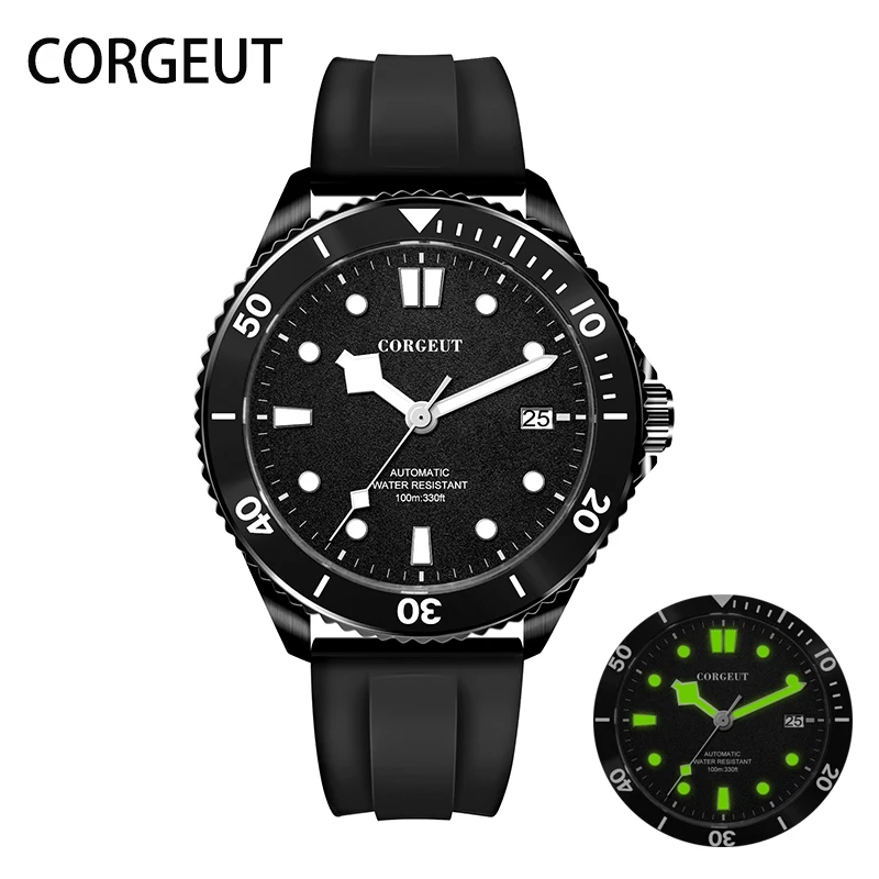 

Corgeut Fashion 316L Steel Men Mechanical Wristwatch Sapphire Glass Men Watches NH35A Automatic Movement 100M Water proof clock