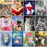 chenistory coloring by numbers cat animal on canvas diy frame wall art picture by numbers cat childrens room decor crafts
