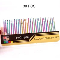 30pcs nail drill bit set alloy diamond manicure cutters drill bits for manicure nail cutter nail tool colorful drill bit sets