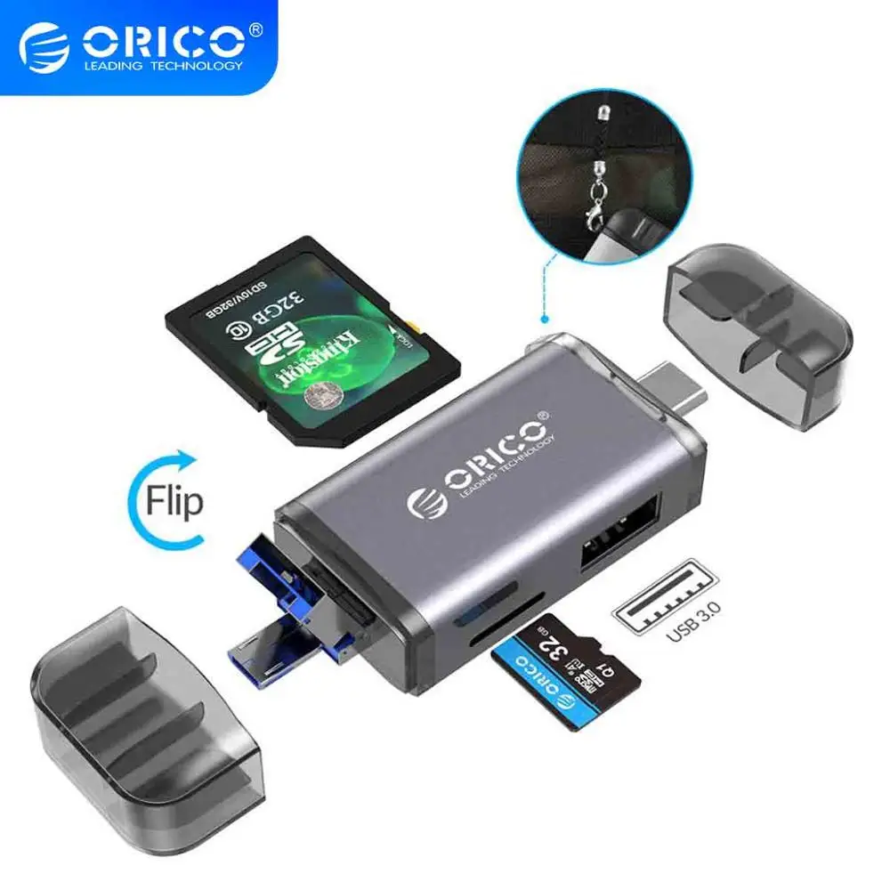 ORICO 6 in 1 Card Reader USB 3.0 2.0 Type C to SD TF Adapter Smart Memory OTG Cardreader for Laptop | Компьютеры и офис