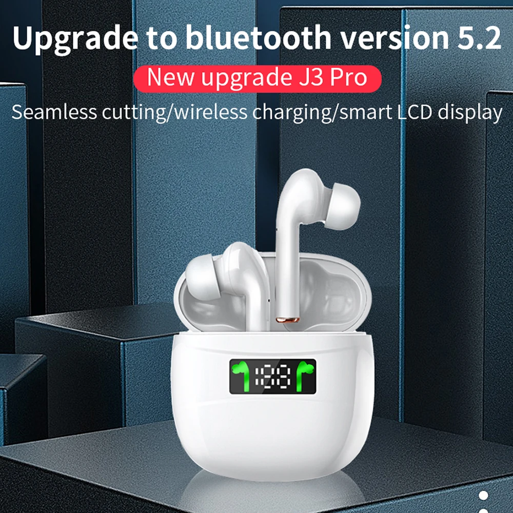 

TWS J3 Pro Waterproof Touch Control Stereo HD Mic Noise Cancelling HIFI Headphone Earphones Wireless Bluetooth Headset Earbuds