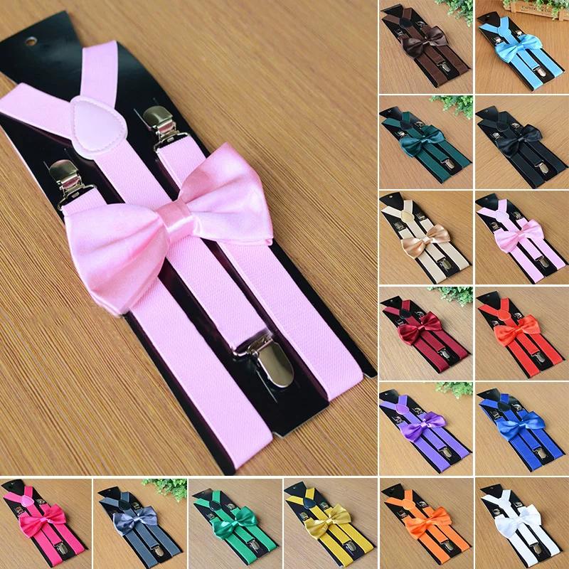 

Men Matching Suspenders Braces&Bow Tie Combo Sets Fancy Costume Men Suspenders Braces Ajustable And Elesticated