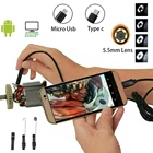 5,5 мм автомобильный эндоскоп 480 P трубопровод эндоскопический видео Micro USB осмотр змея камера тип c канализационный бороскоп для смартфона Android