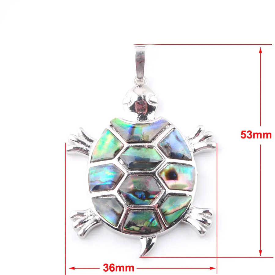 

WOJIAER 6Pcs/lot Natural Colourful New Zealand Abalone Shell Tortoise Pearl Pendant Necklace Beads Men Jewelry Gift PN3642