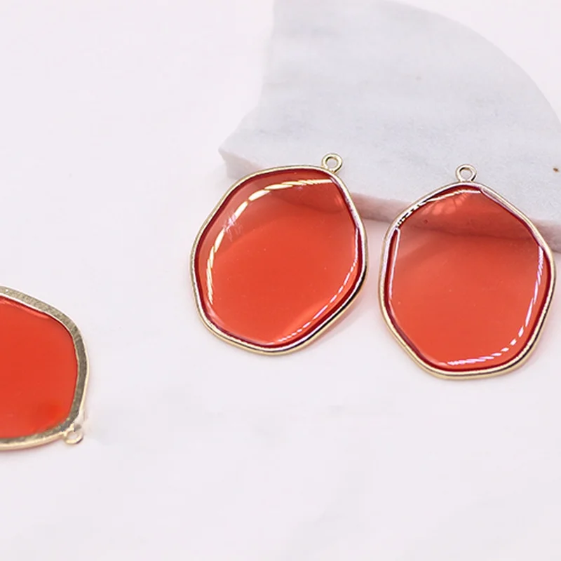 

Summer bright translucent color irregular oval piece homemade earring material DIY girl earring accessories