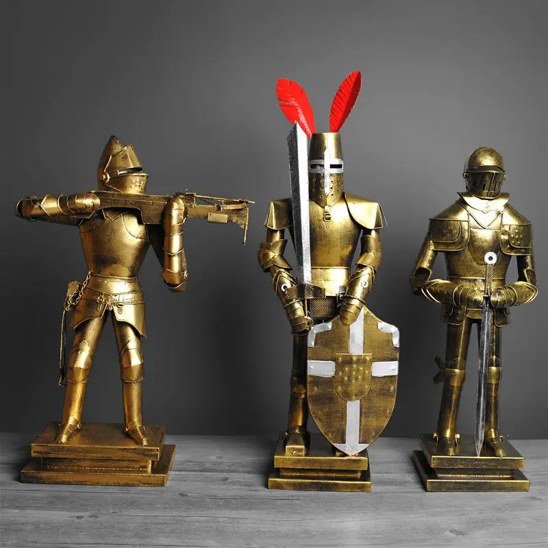 Европейская средневековая римская Броня модель солдата винтажные жестяные
