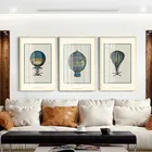 Картина с изображением воздушного шара в американском ретро стиле