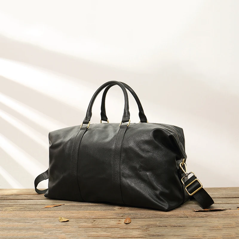 Мужская Дорожная сумка из натуральной кожи спортивный чемодан для путешествий