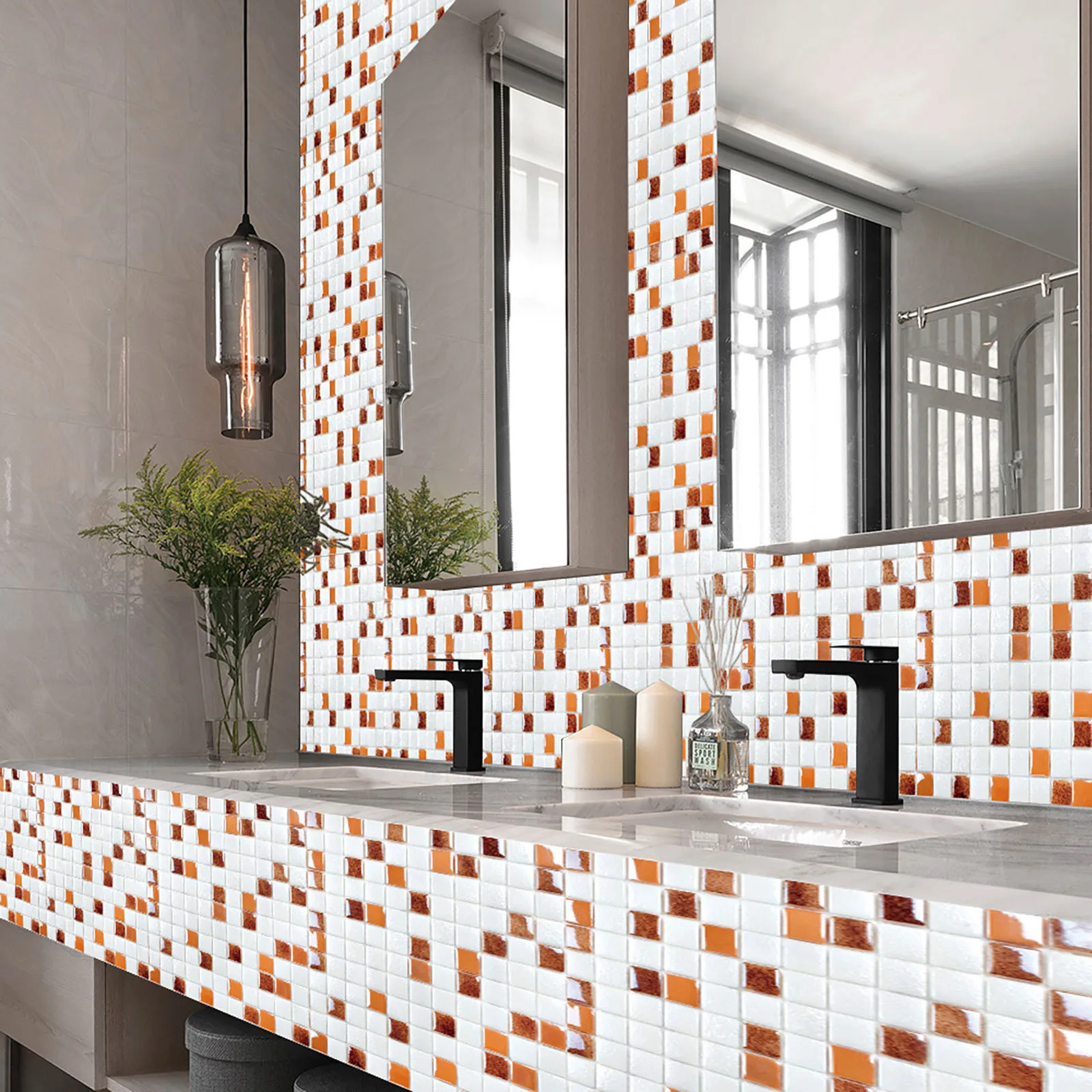 

3d Crystal Tile Stickers Diy Waterproof Self-adhesive Wall Stickers Tile Sticker Carrelage Adhsif Cuisine Home Decorations