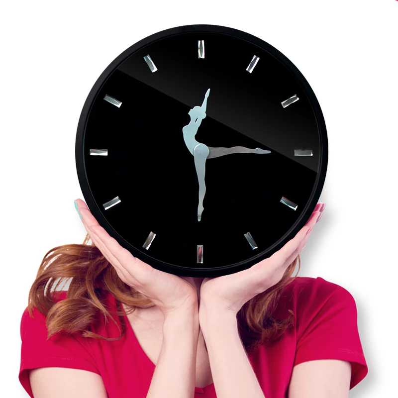 Большие настенные часы для танцев металлические креативные гостиной бесшумные