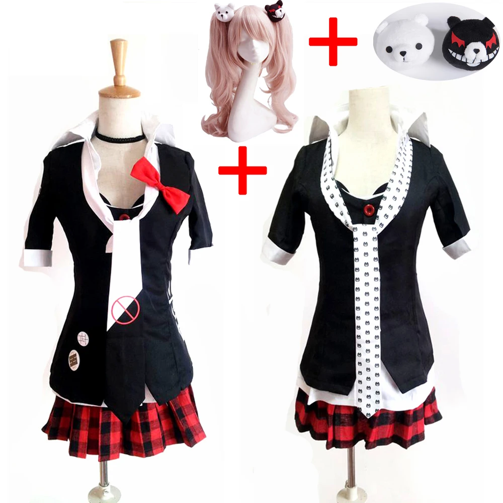 Аниме Косплей Dangan Ronpa джунко эношима Костюм Эносима тиснение иносио кимучи