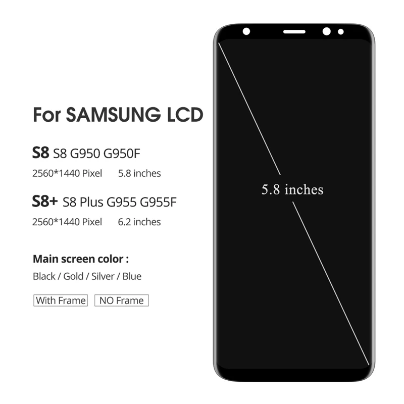 OEM AMOLED для Samsung Galaxy S8 + ЖК дисплей сенсорный экран дигитайзер заменяемый G950 G950F