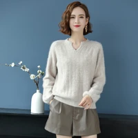 cashmere sweater series 100 mink cashmere sweater women fallwinter 2021 pullover knit bottoming shirt v neck fashion loose top