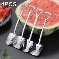124pcs coffee spoon cutlery stainless steel retro iron shovel ice cream spoon scoop creative spoon tea spoon fashion tableware
