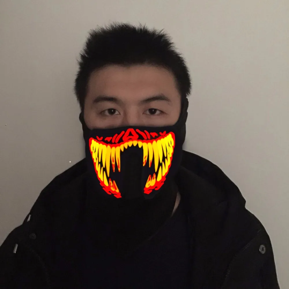 Крутая светодиодная светящаяся маска для лица шлем светильник танцевальный