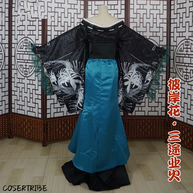 [Customized] аниме Onmyoji Higanbana SanTuYeHuo SSR Shikigami новый кожаный Череп кимоно Косплей Костюм