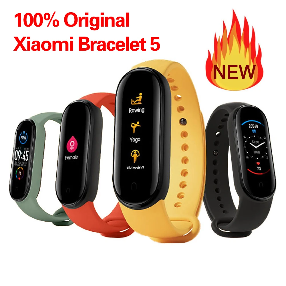 Глобальная версия Xiaomi Band 5 Смарт браслет с органическими светодиоидами mi band
