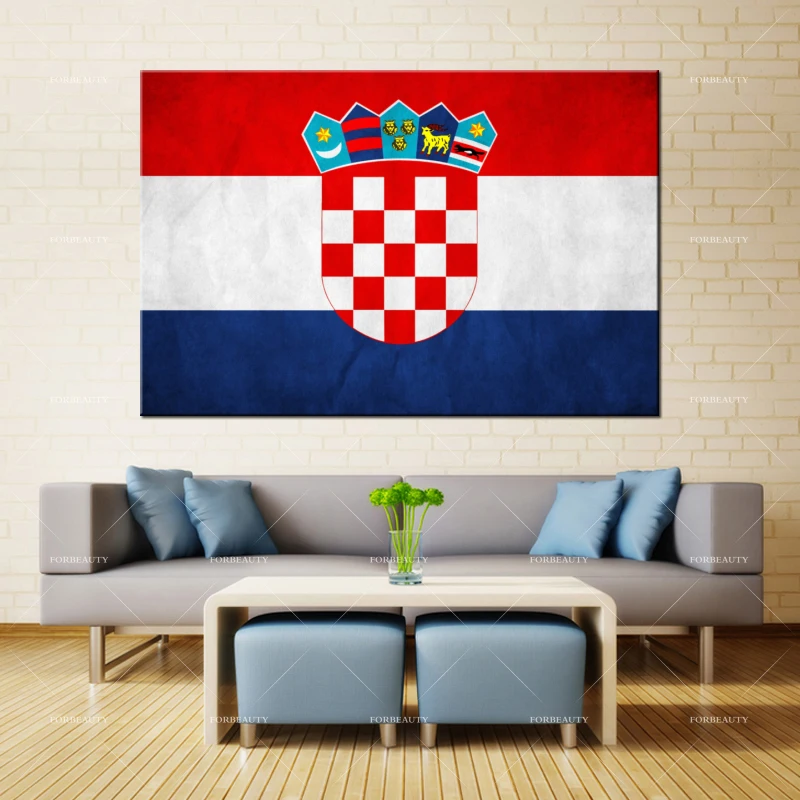 Forbeauty холст живопись настенное искусство Хорватия фон флаг Республика спрей