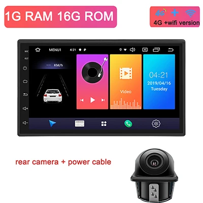 Rear camera -4G Android 9,0 2 Din Автомобильный Радио Мультимедиа Видео плеер Универсальный Авто Стерео gps для мазида Лада Ниссан Хундай Киа тоята CR-V - Цвет: Rear camera -4G