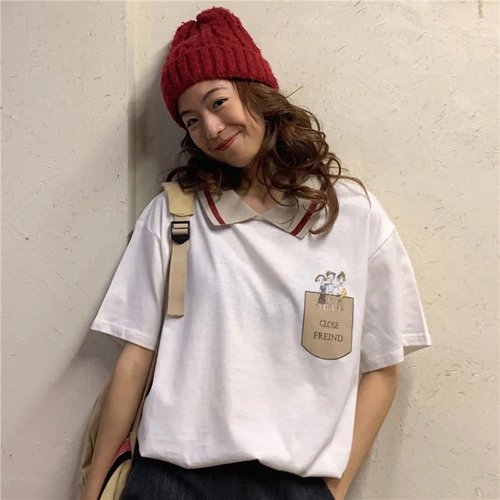 Лидер продаж Повседневная Свободная Базовая Женская белая футболка с коротким