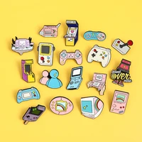 90s gamepad jewelry retro arcade game enamel pins collections cartoon brooches denim shirt collar badge lapel pins friends gift