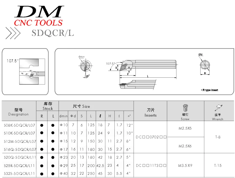 S07K/S08K/S10K/S12M/S14N/S16Q SDQCR07/SDQCL07/SDQCR11/SDQCL11 токарный станок с ЧПУ Внутренний отверстие