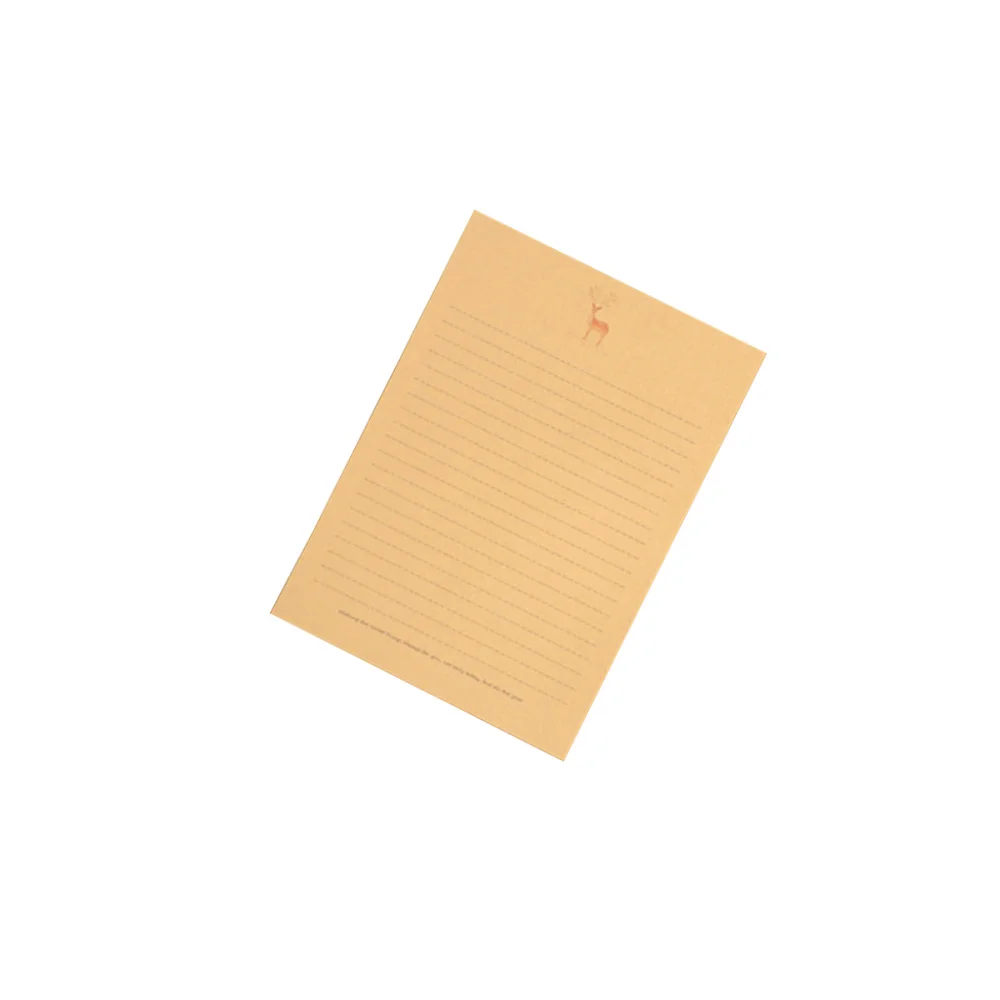 

50Pcs Kraft Stationery Paper Set Retro Writing Paper Vintage Letter Paper Set (Random Pattern)