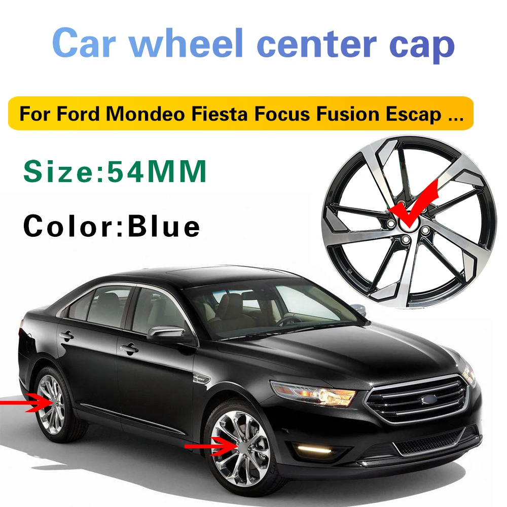 Синяя крышка ступицы колеса 4x54 мм 6M211003AA для Ford Focus 2 3 Fiesta Fusion Mondeo Escap Kuga Edge