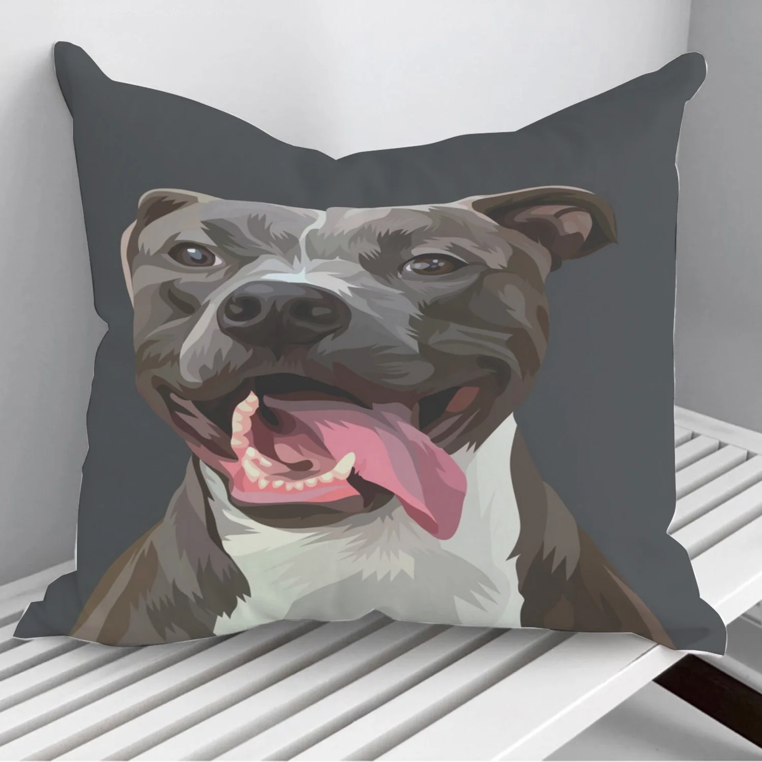 

American Bully Dog Throw Pillows Cushion Cover On Sofa Home Decor 45*45cm 40*40cm Gift Pillowcase Cojines Dropshipping