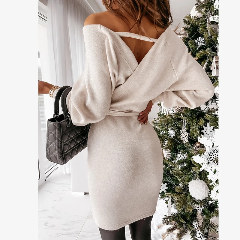 

2021 Spring Women's New Dress Fashionable Tight-Fitting Hip Skirt Mid-Waist Lace-Up Solid Color Top All-Match Work