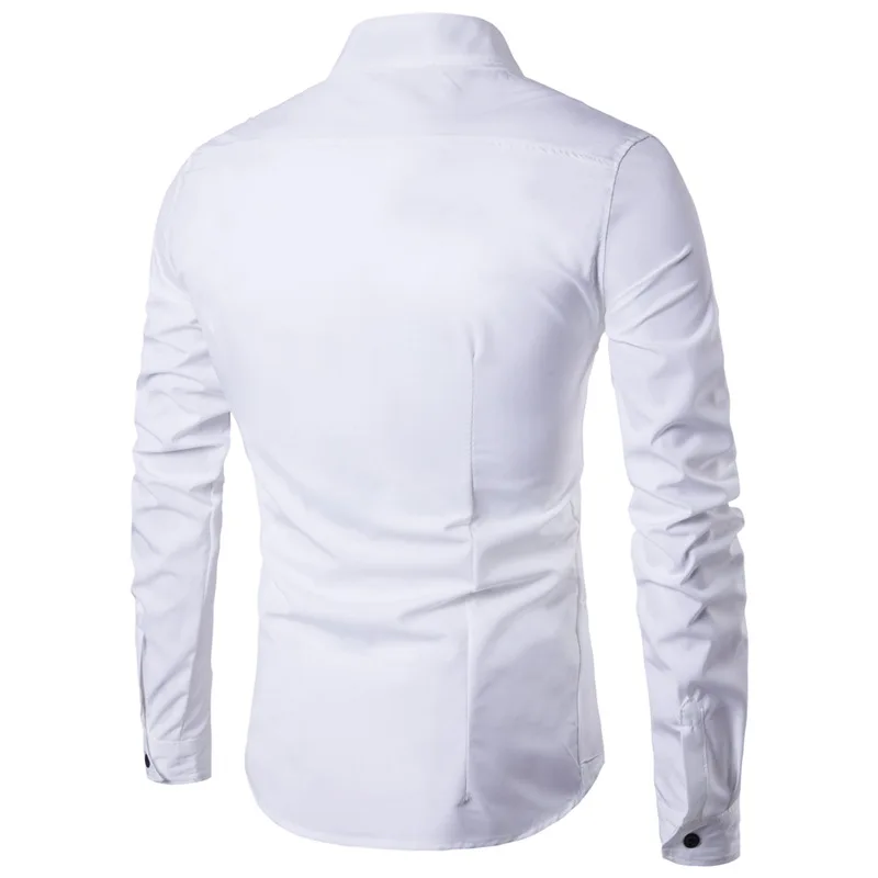

2021 Men's Shirt Long Sleeve Men's Casual slim Chinese Style Collar Shirt High quality summer beach shirt