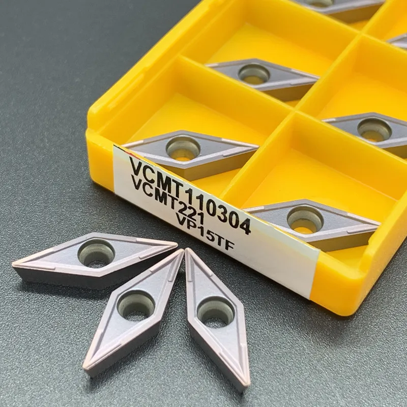VCMT110304 VP15TFUE6020 US735 evrensel paslanmaz çelik karbür ekleme bıçağı VCMT 110304 Tungsten CNC torna