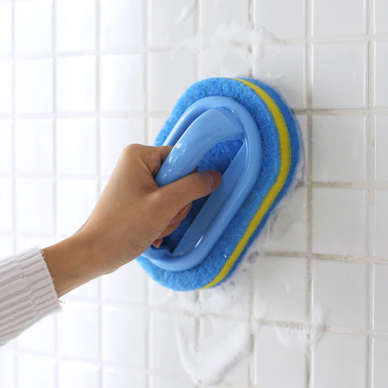 Kitchen Bathroom Toilet Cleaning magic sponge Glass Wall Bath Brush Handle Sponge Ceramic Window Slot Clean | Дом и сад