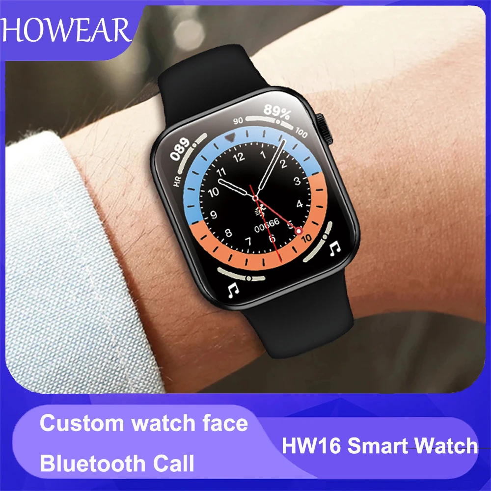

HW16 44mm Smart Watch Series6 Men Bluetooth Call Custom Picture Smartwatch Women Heart Rate Monitor Alarm Clock Music Player