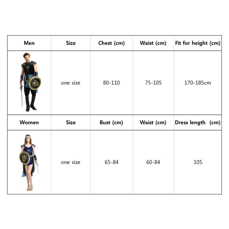 

Umorden Roman Greek Soldier Warrior Gladiator Costume Women Men Cosplay Medieval King Slayer Costumes Halloween Fancy Dress