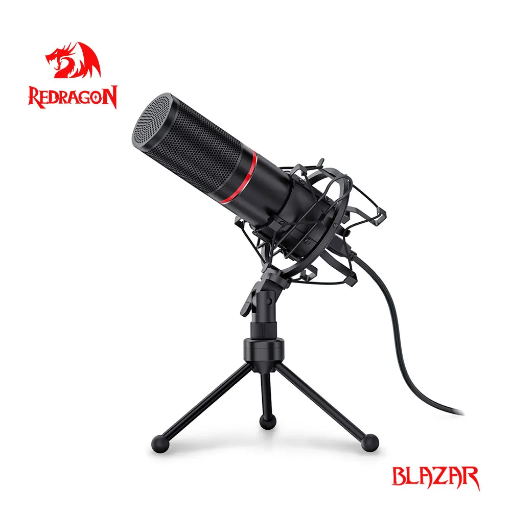 Redragon GM300 Blazar металлический USB конденсатор Запись микрофон Штатив для компьютера
