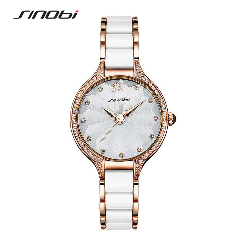 Sinobi 2021 New Fashion Women Quartz Watch Design Bracelet Necklace Watch Female Luxury Waterproof Watch Lady's Gift