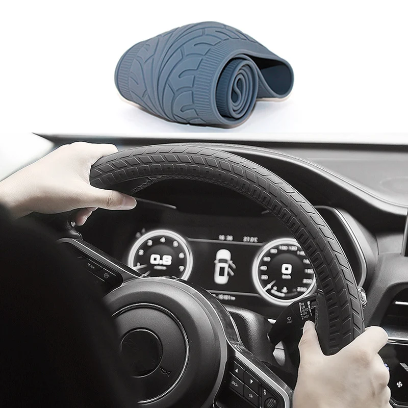 

For Audi Nissan Peugeot Honda KIA Hyundai LADA BMW Car Silicone Steering Wheel Case Cover Shell Skidproof 36cm 38cm