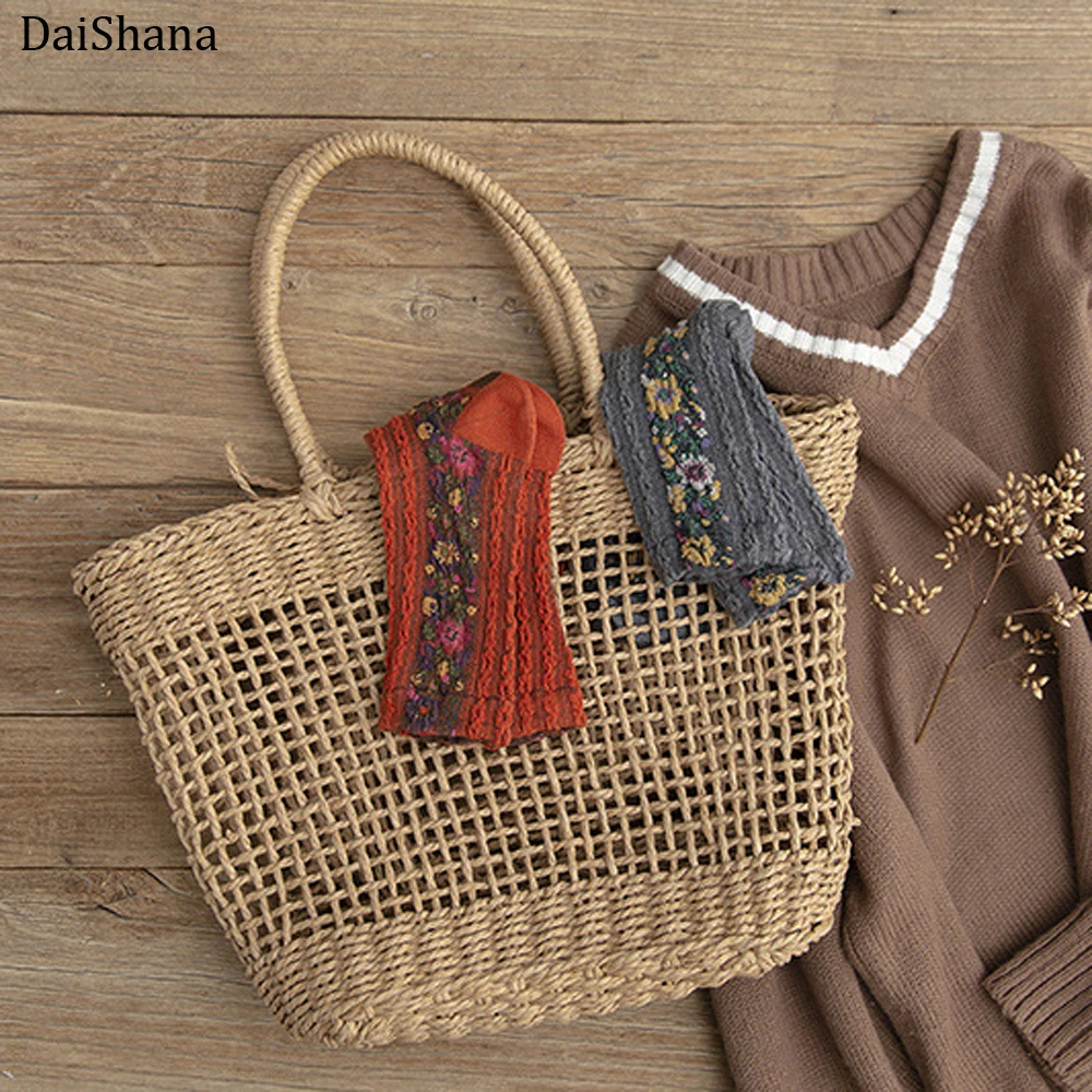 DaiShana, новинка, модные женские носки, теплые и милые, европейские, национальные, ветрозащитные, осенние и зимние, женские, хлопковые, Mujer носки