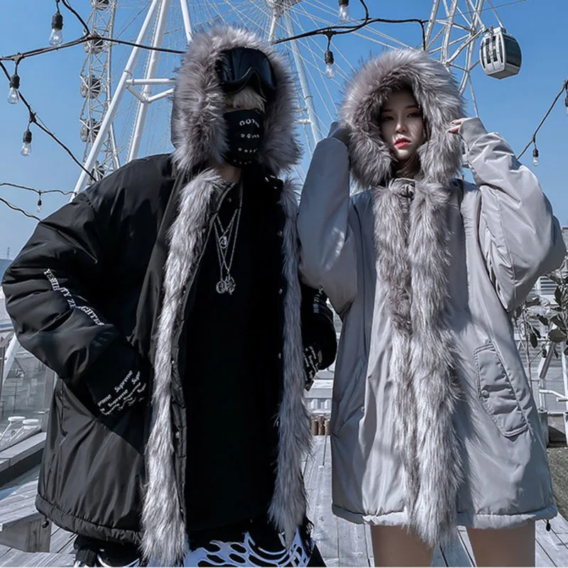 Женская зимняя куртка с капюшоном ZURICHOUSE парка большим меховым воротником модель