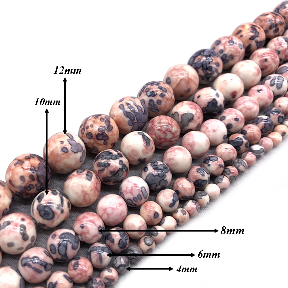 Натуральный камень в серый горошек Радужный Круглый свободный многоцелевой для