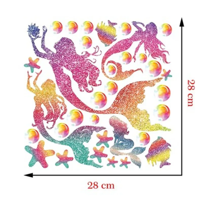 Наклейки на стену с изображением русалки для детской комнаты домашний декор